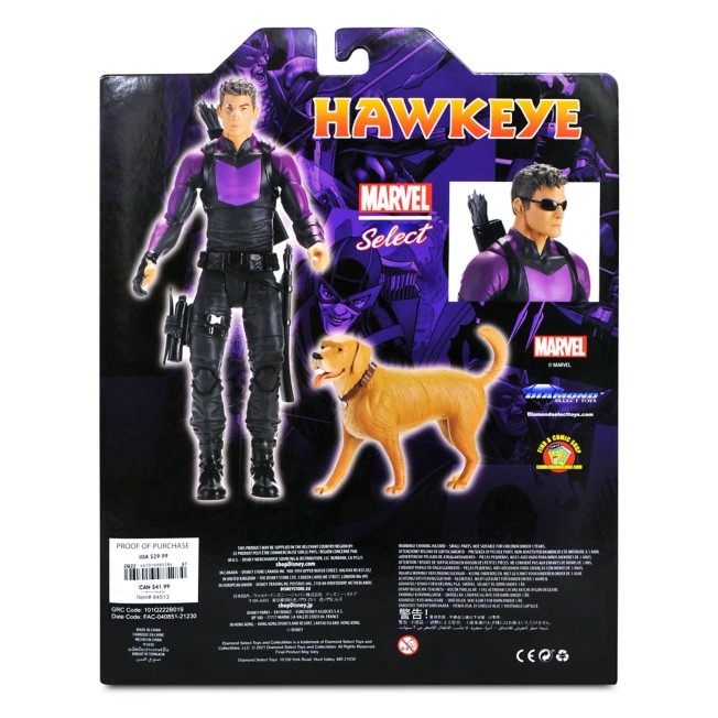 MARVEL SELECT DISNEY STORE AVENGING HAWKEYE ACTION FIGURES TOY COLLECTOR EDITION 