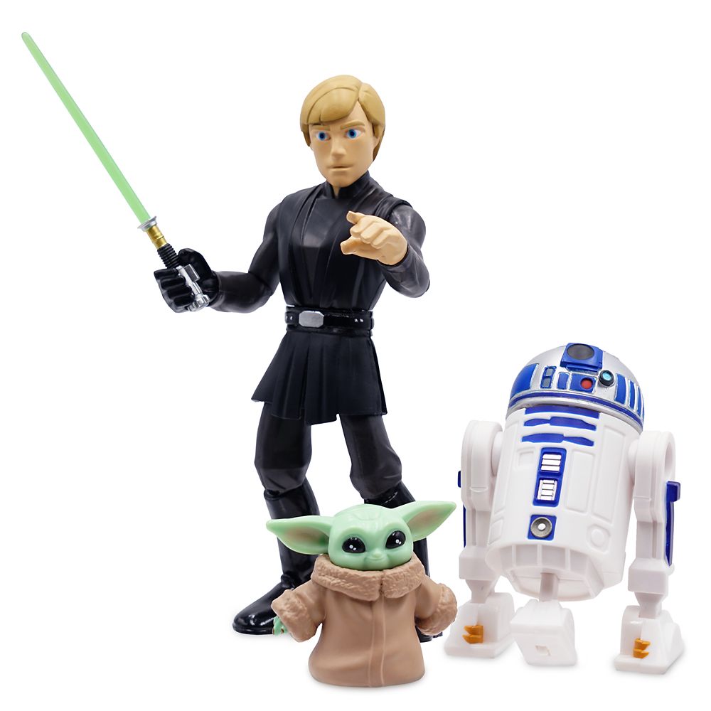 Luke Skywalker, R2-D2, and Grogu Action Figure Set &ndash; Star Wars Toybox