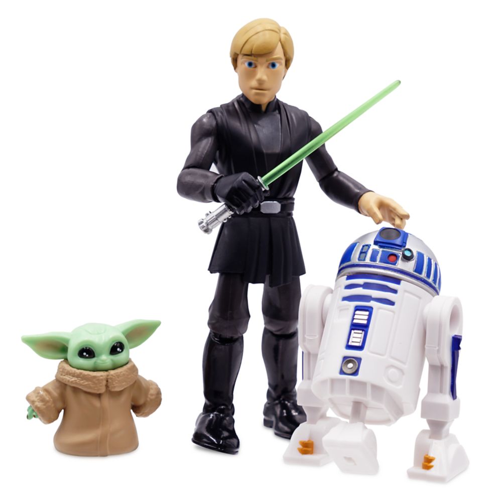 Luke Skywalker, R2-D2, and Grogu Action Figure Set &ndash; Star Wars Toybox