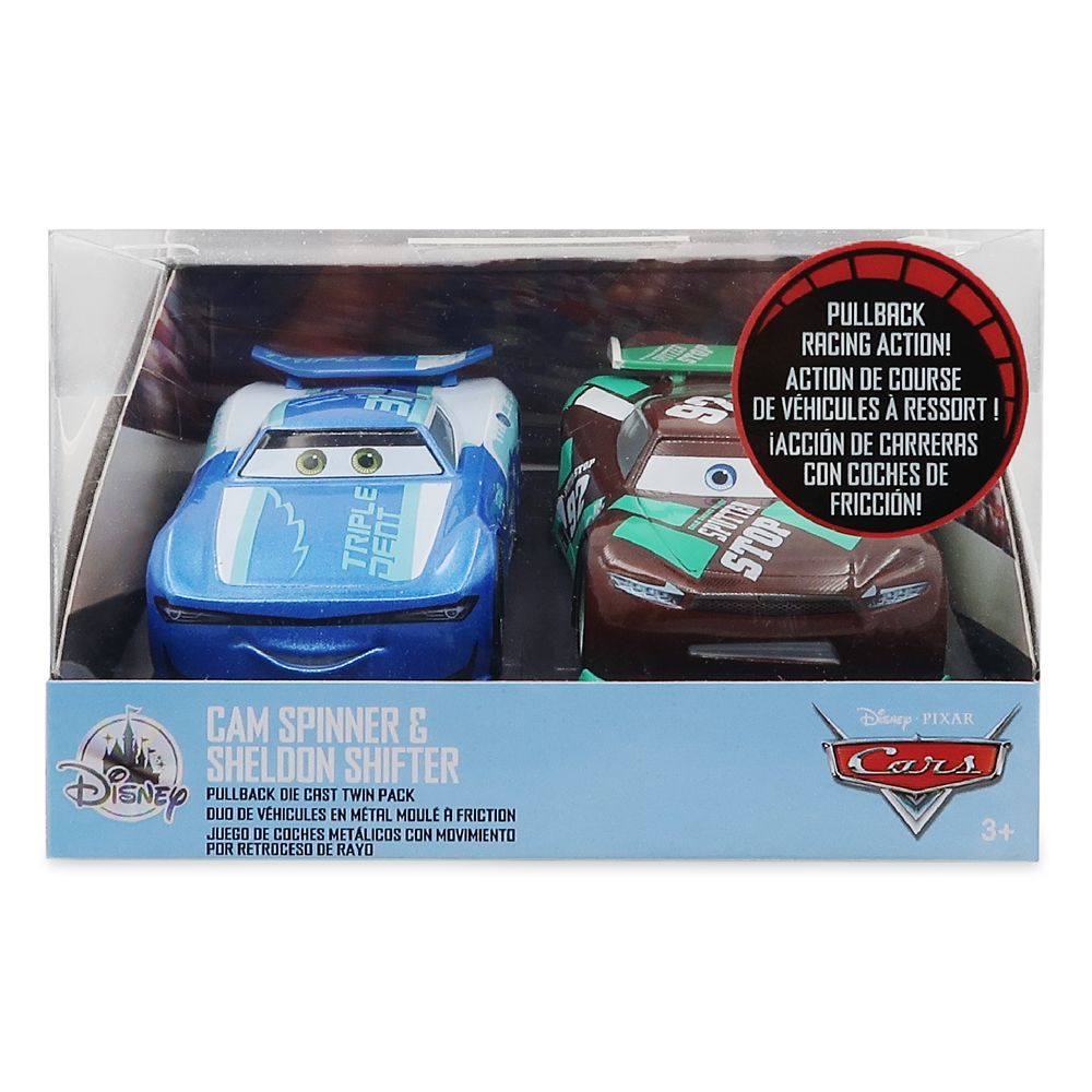 Cam Spinner and Sheldon Shifter Pullback Die Cast Twin Pack – Cars