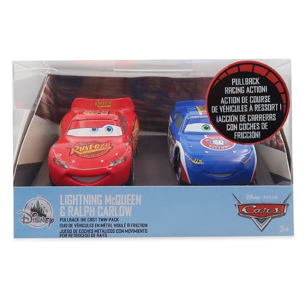 Lightning McQueen and Ralph Carlow Pullback Die Cast Twin Pack – Cars