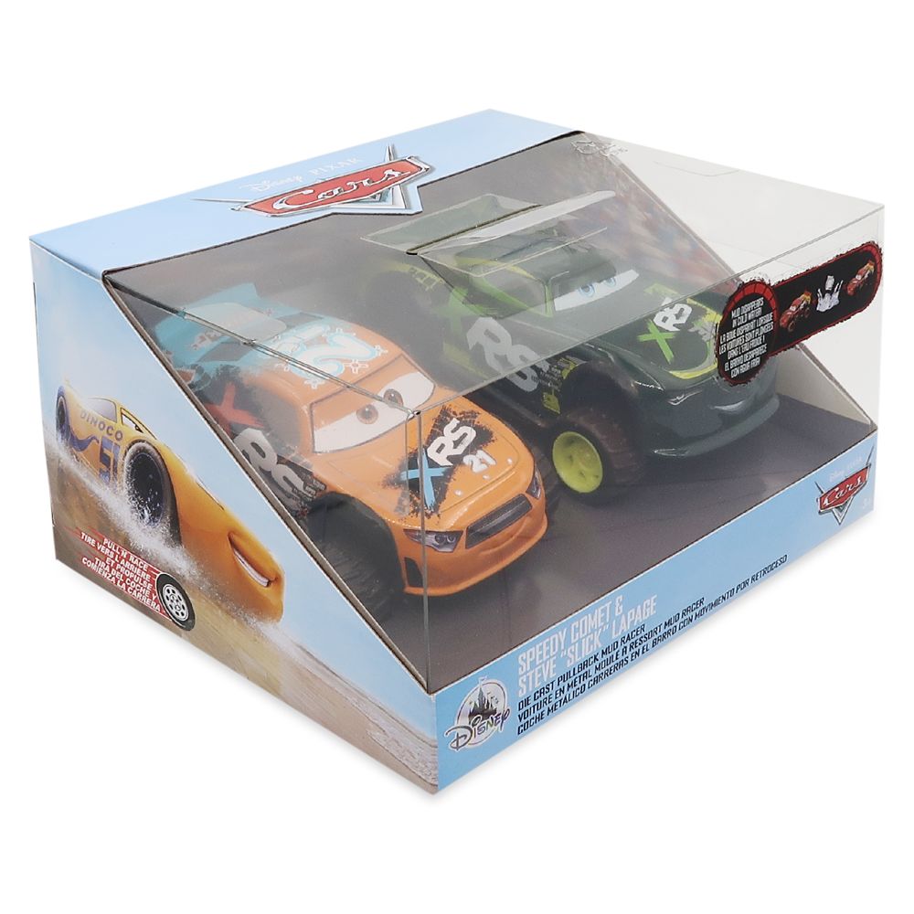 Speedy Comet and Steve ''Slick'' LaPage Pullback Mud Wash Die Cast Twin Pack – Cars