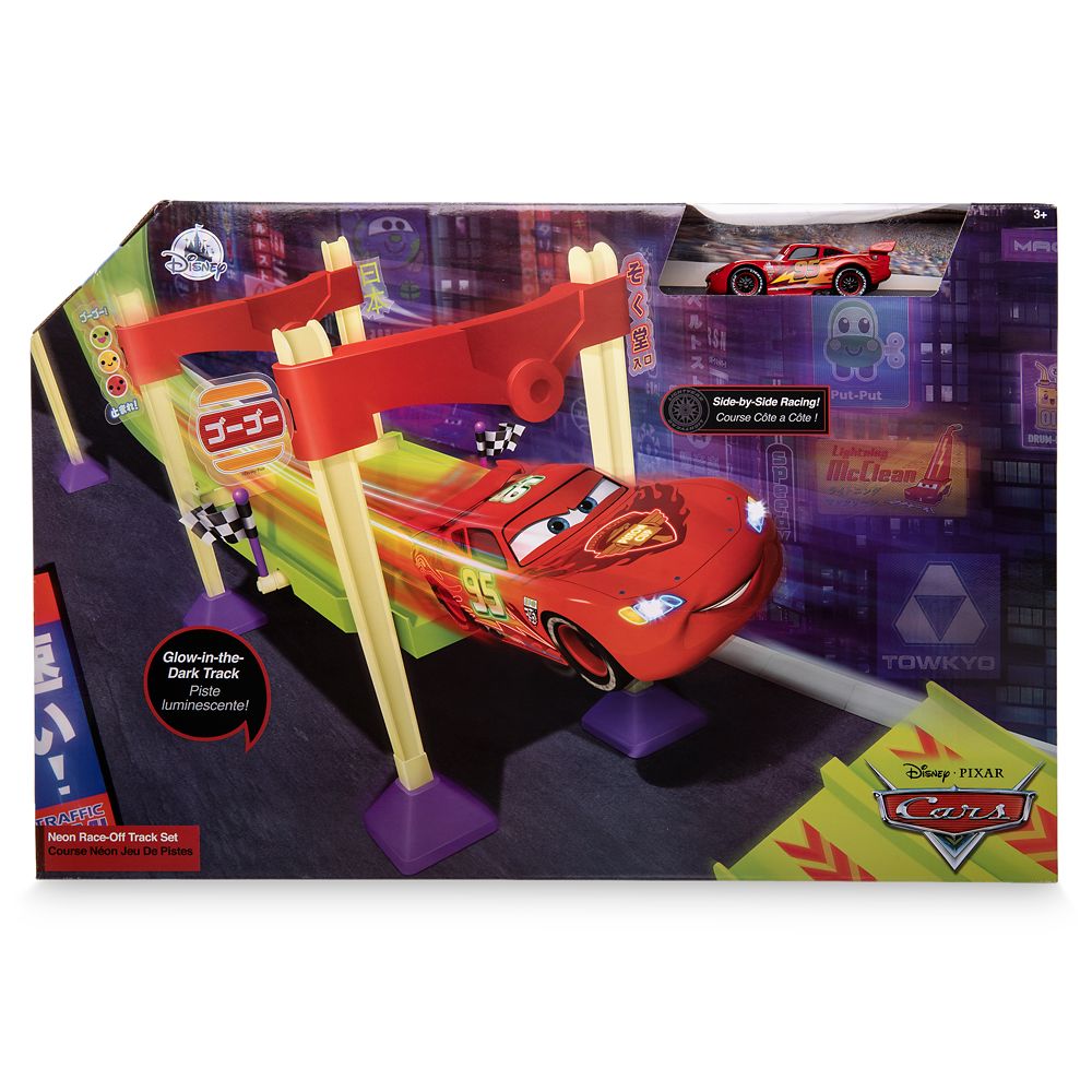 glow in the dark race track and cars