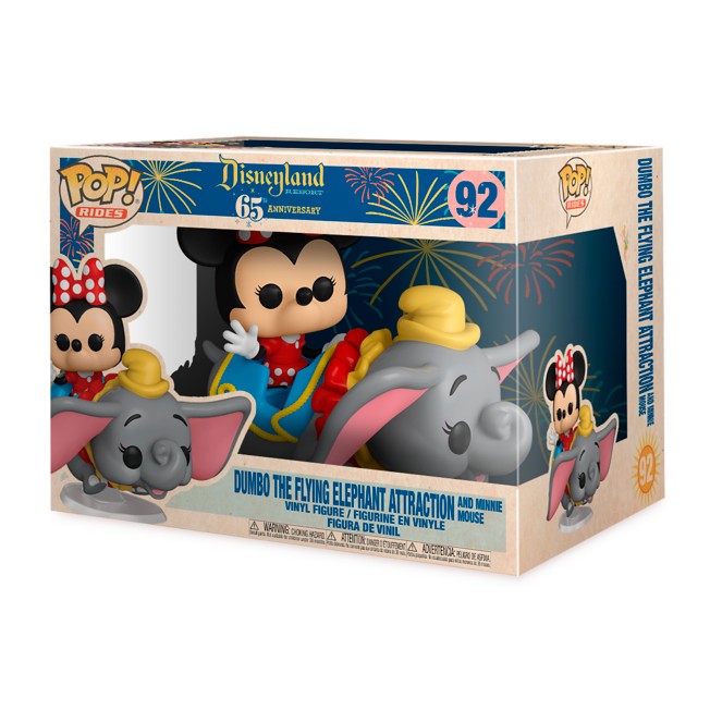 Funko POP Disney 65th n°92 Dumbo the Flying Elephant Attraction and Minnie Mous 
