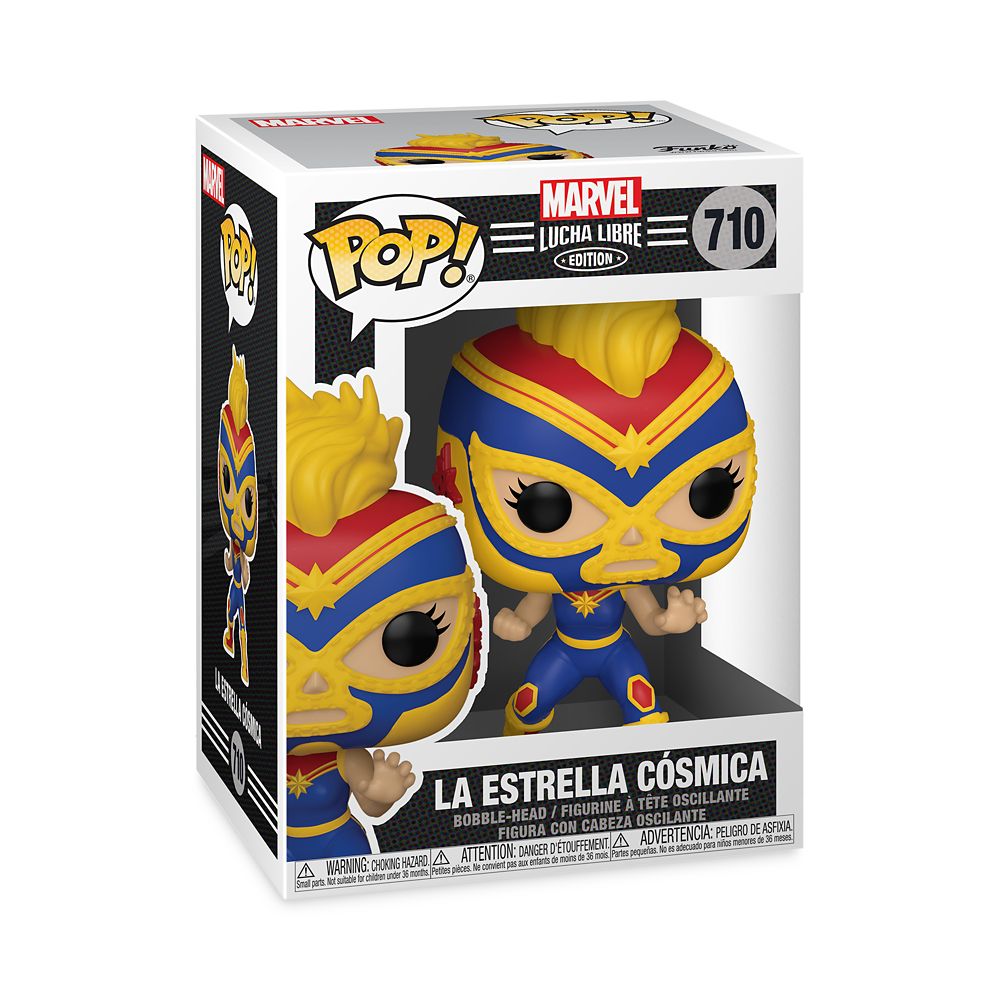 Captain Marvel La Estrella Cósmica Funko Pop! Vinyl Bobble-Head – Marvel Lucha Libre Edition