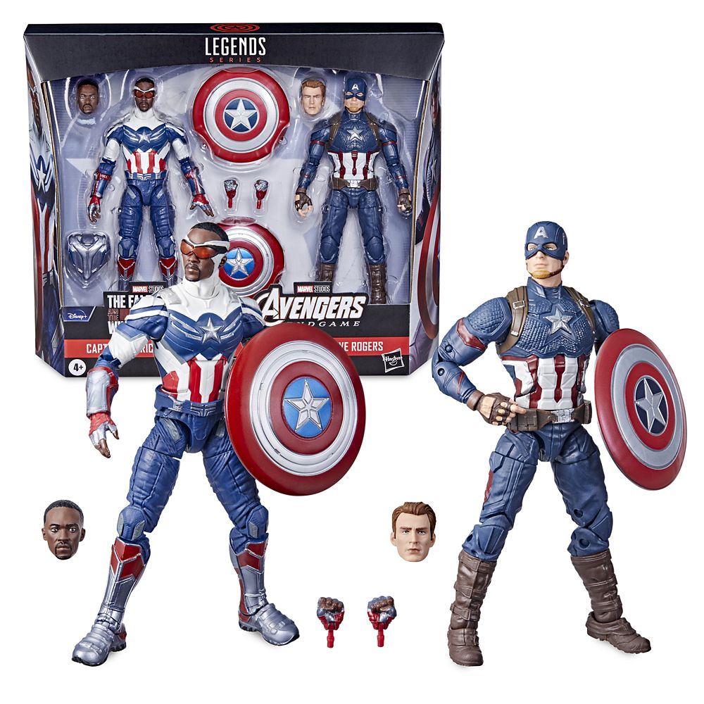 Captain America Sam Wilson and Steve Rogers Action Figure Set by Hasbro – Legends Series