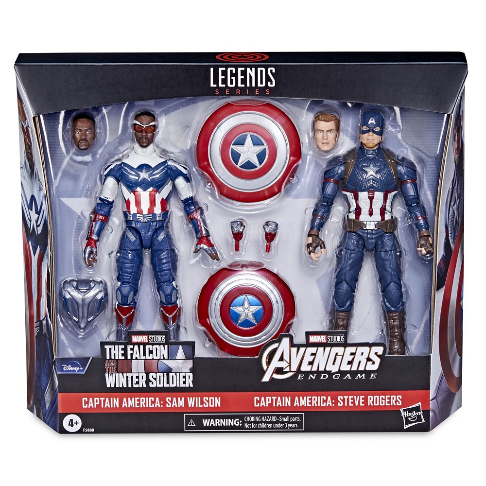 Captain America Sam Wilson and Steve Rogers Action Figure Set by Hasbro – Legends Series