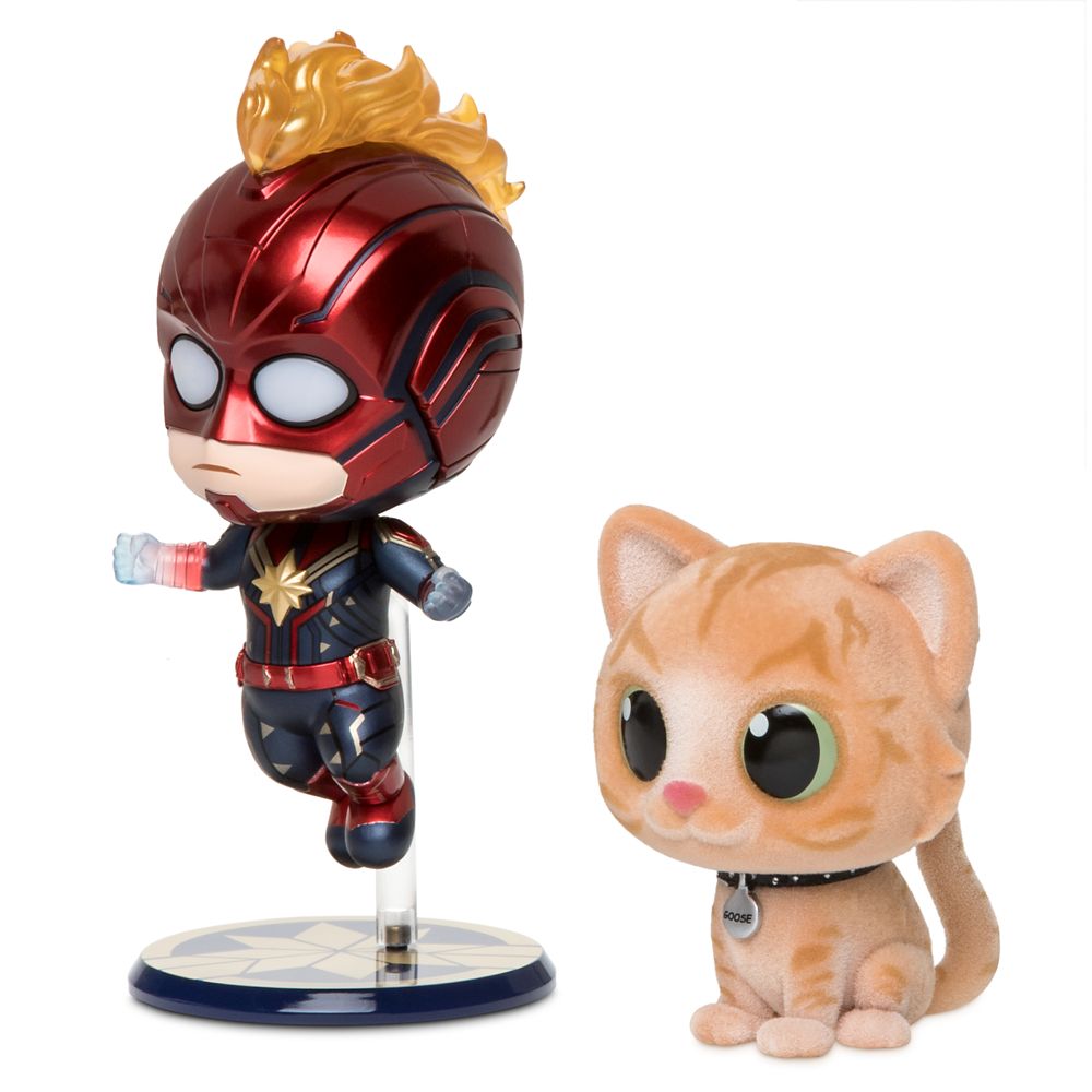 Captain Marvel and Goose Cosbaby Bobble-Head Figure Set by Hot Toys – Limited Release