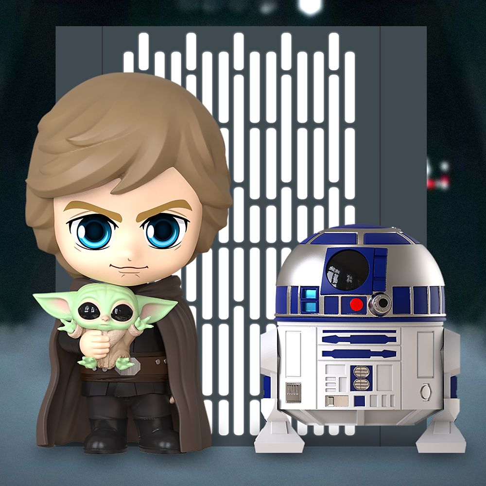 Luke Skywalker, R2-D2 and the Child Cosbaby Bobble-Head Set by Hot Toys – Star Wars: The Mandalorian – Pre-Order