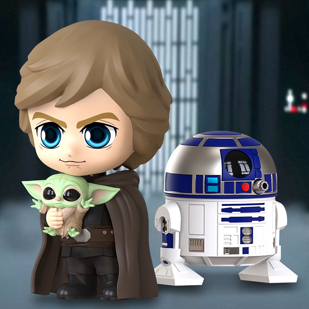 Luke Skywalker, R2-D2 and the Child Cosbaby Bobble-Head Set by Hot Toys – Star Wars: The Mandalorian