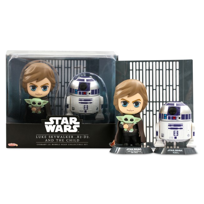Luke Skywalker, R2-D2 and the Child Cosbaby Bobble-Head Set by Hot Toys – Star Wars: The Mandalorian