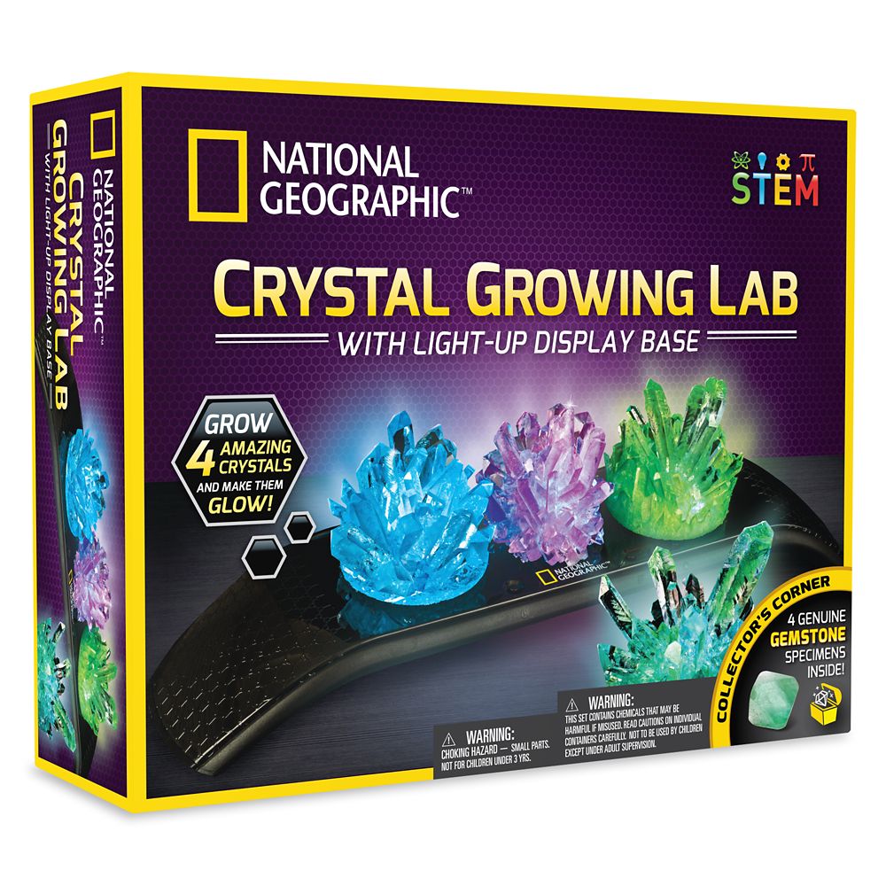 Crystal Growing Lab Play Set with Light-Up Display Base – National Geographic