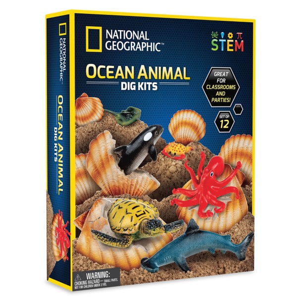 National Geographic Ocean Animal Dig Kit Seashell Brick with Sea Creature Inside 