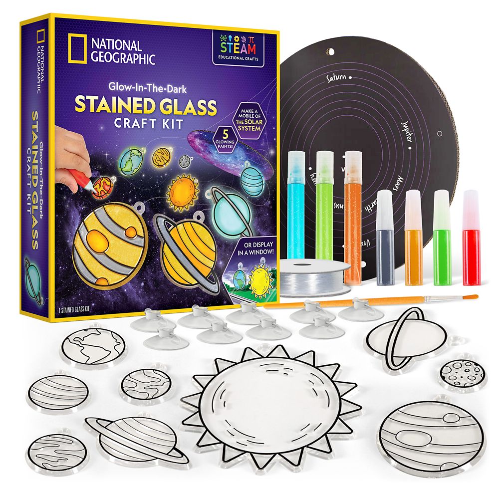 National Geographic Glow-in-the-Dark Stained Glass Craft Kit now out for purchase