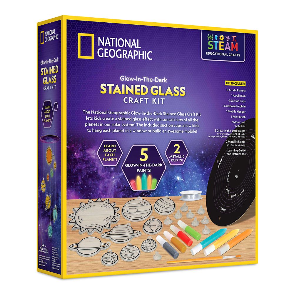 National Geographic Glow-in-the-Dark Stained Glass Craft Kit