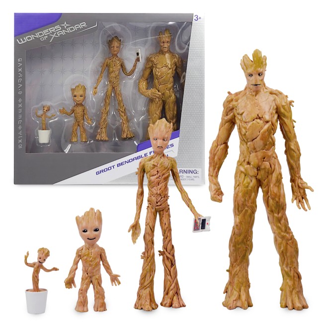 Groot Bendable Figures Set – Guardians of the Galaxy: Cosmic Rewind