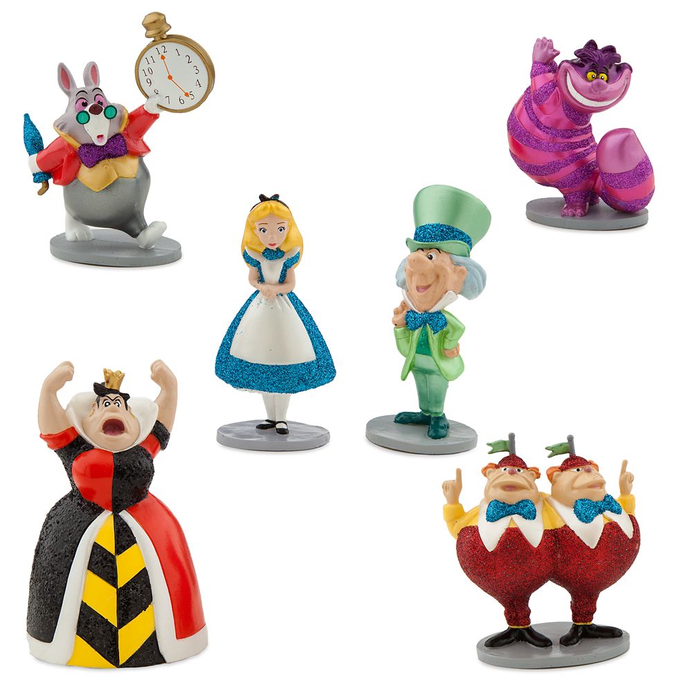 В стране чудес игрушки. Фигурки Disney Alice in Wonderland. Игрушки Алиса в стране чудес Дисней. Статуэтки Дисней Алиса. Алиса в стране чудес статуэтка.