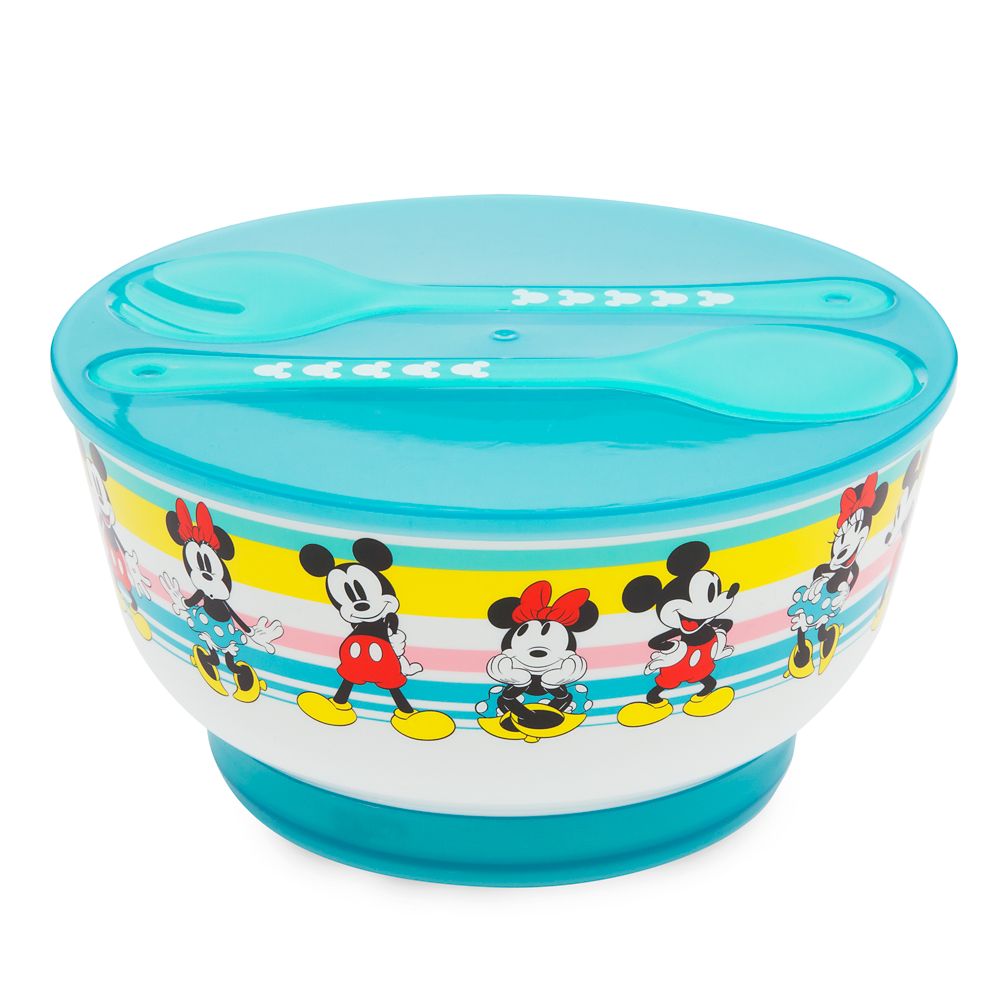 Mickey and Minnie Mouse Salad Bowl Set with Ice Pack Base – Disney Eats