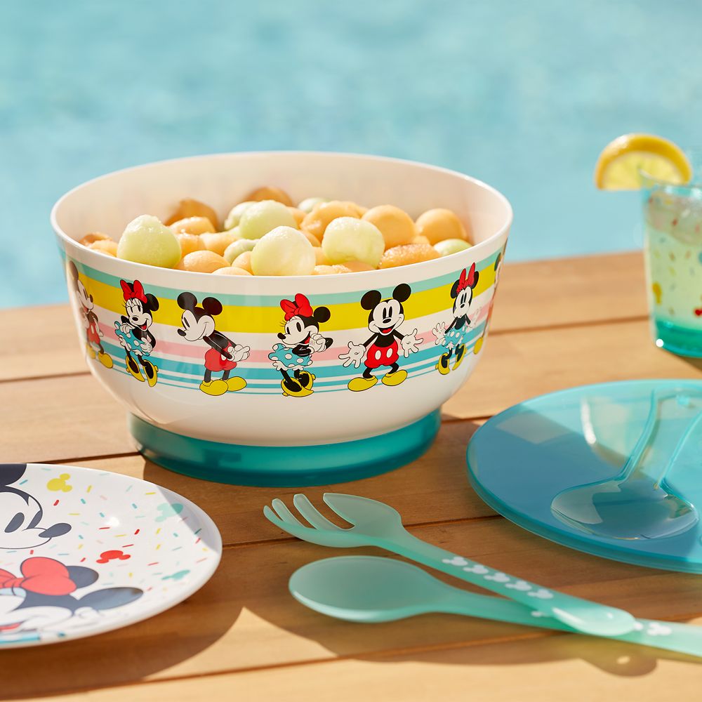 Mickey and Minnie Mouse Salad Bowl Set with Ice Pack Base – Disney Eats