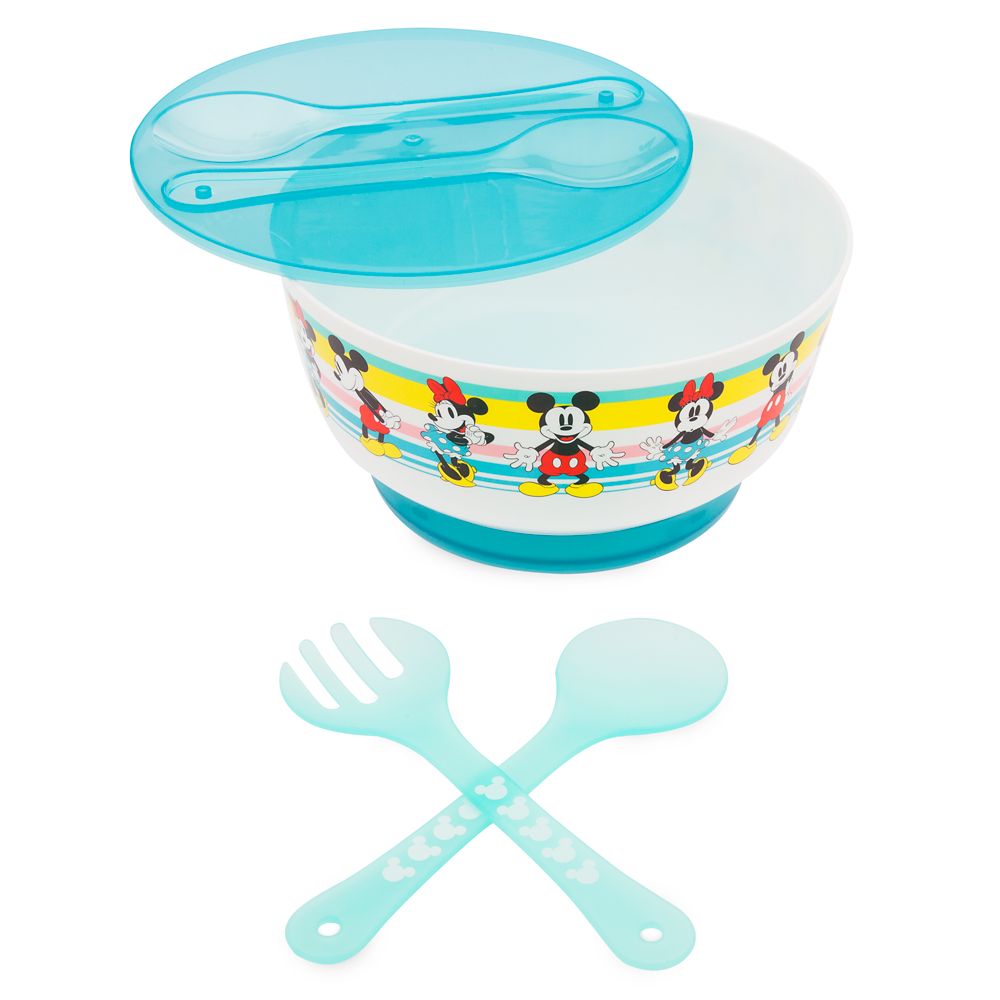 Mickey and Minnie Mouse Salad Bowl Set with Ice Pack Base – Disney Eats