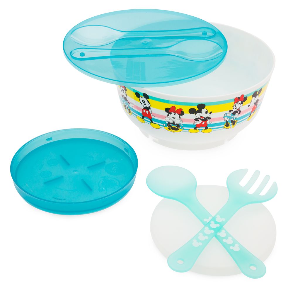 Mickey and Minnie Mouse Salad Bowl Set with Ice Pack Base – Disney Eats