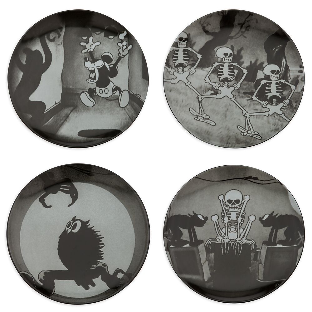 The Skeleton Dance and The Haunted House Plate Set – 4-Pc.