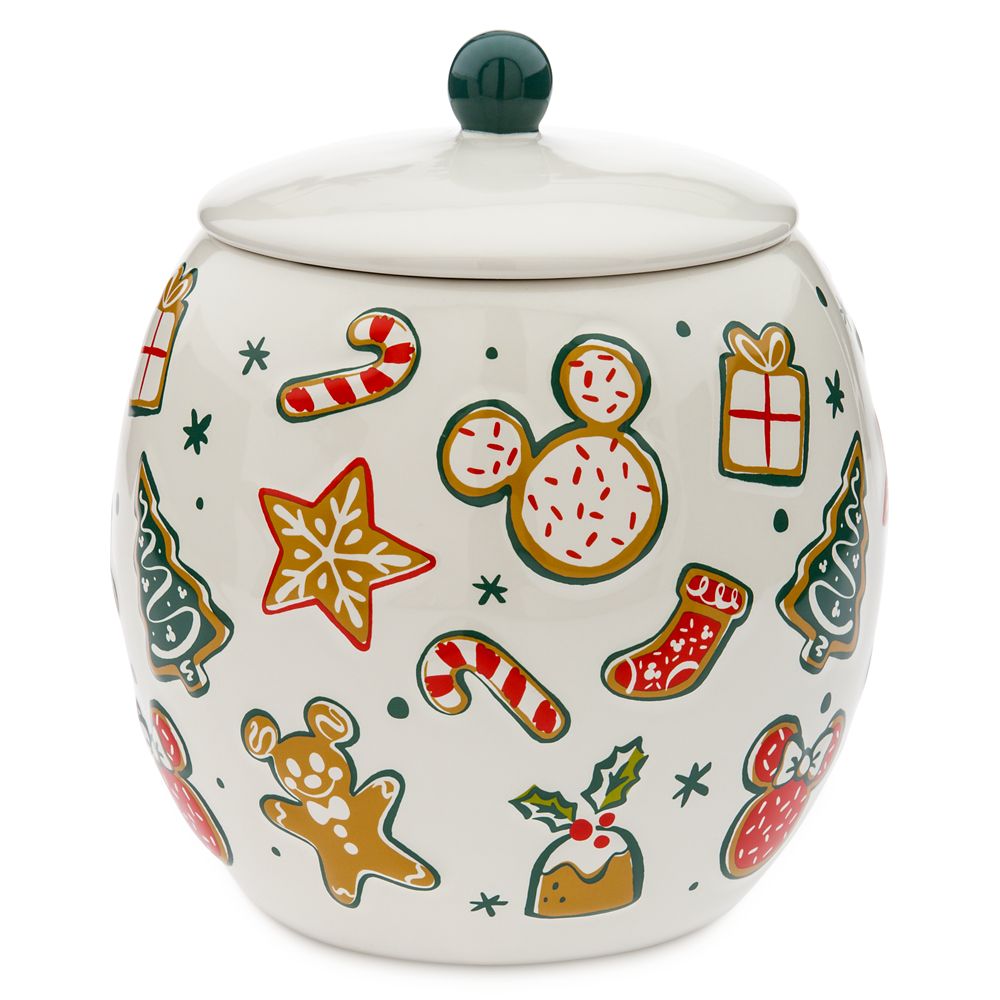 Mickey and Minnie Mouse Christmas Cookie Jar with Lid – Purchase Online Now