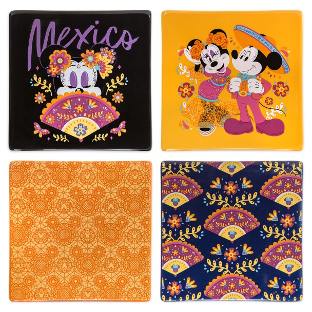 Mickey and Minnie Mouse Ceramic Coaster Set – EPCOT Mexico Pavilion