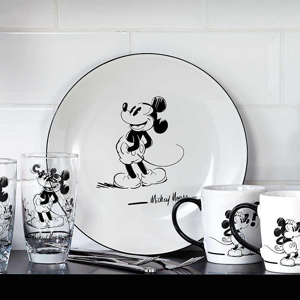 Mickey Mouse Black and White Dinner Plate