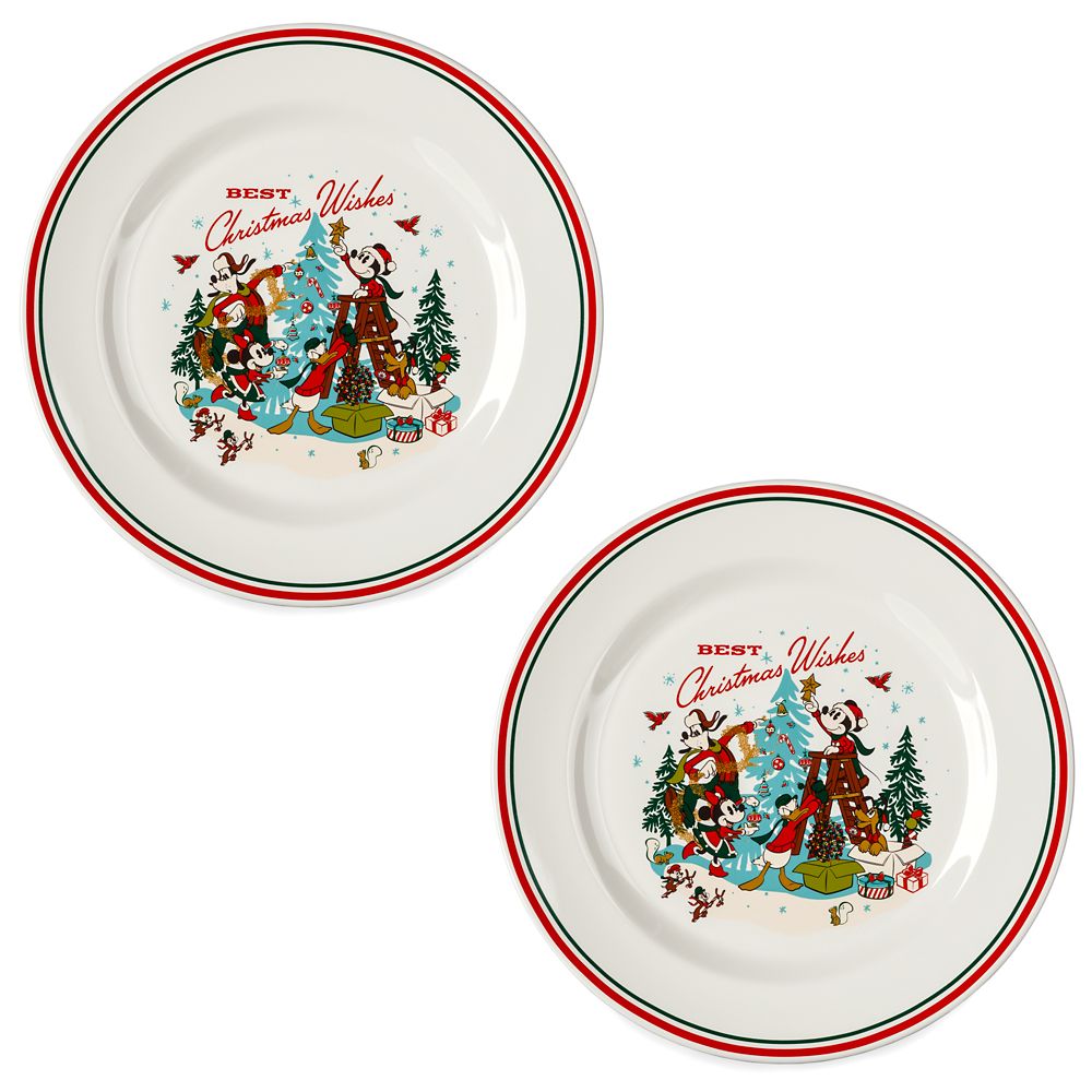 Mickey Mouse and Friends Christmas Plate Set