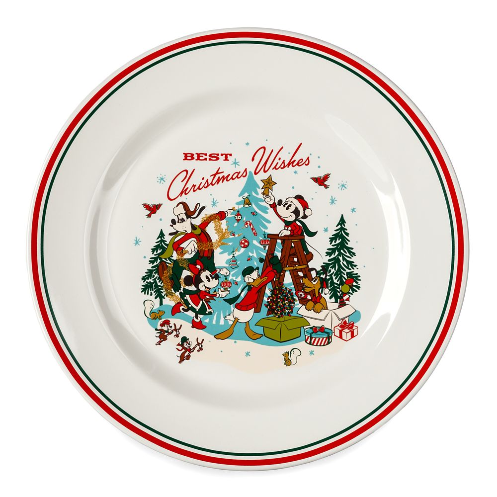 Mickey Mouse and Friends Christmas Plate Set