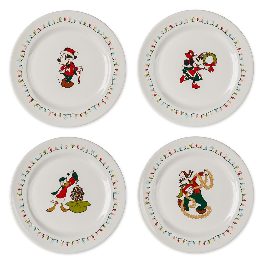 Mickey Mouse and Friends Holiday Plate Set