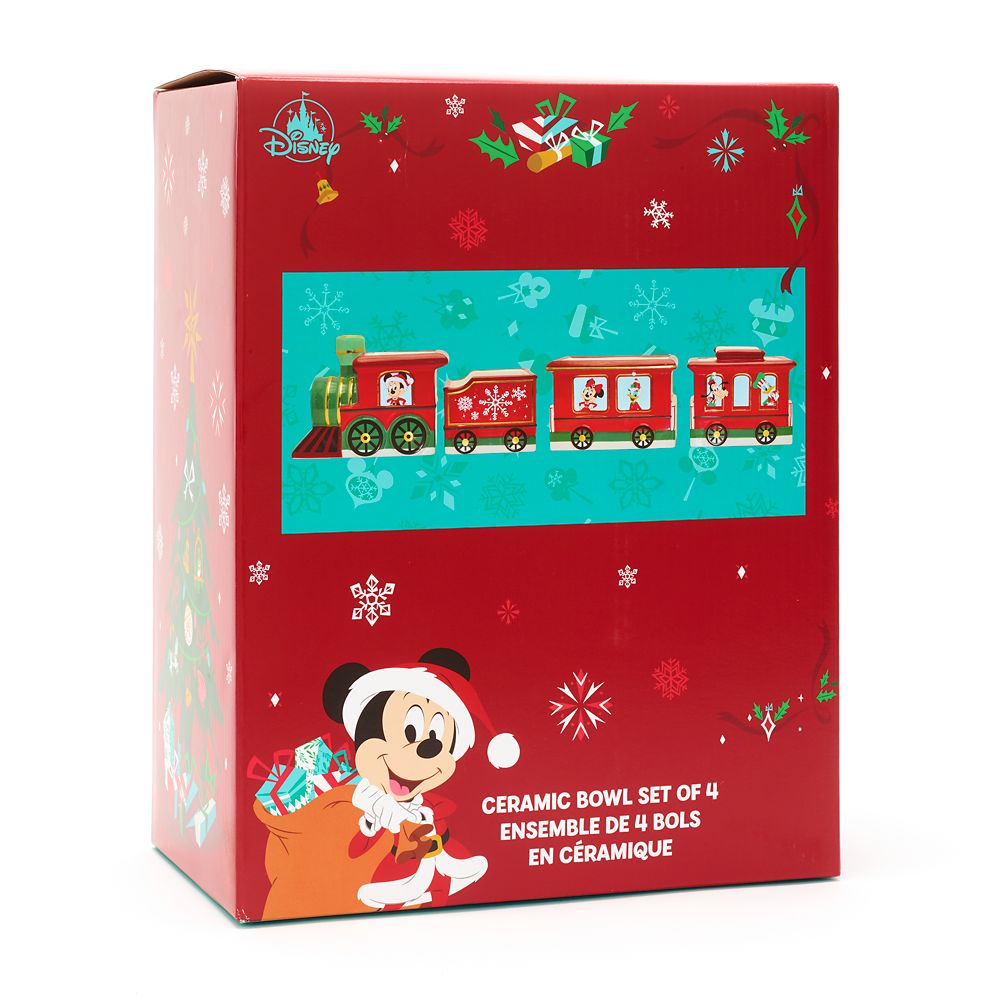 Mickey Mouse and Friends Holiday Train Bowl Set