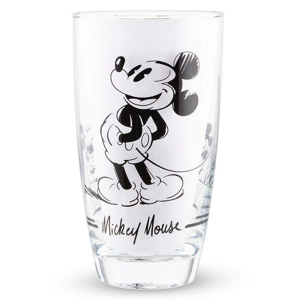 Mickey Mouse Black and White Drinking Glass Set