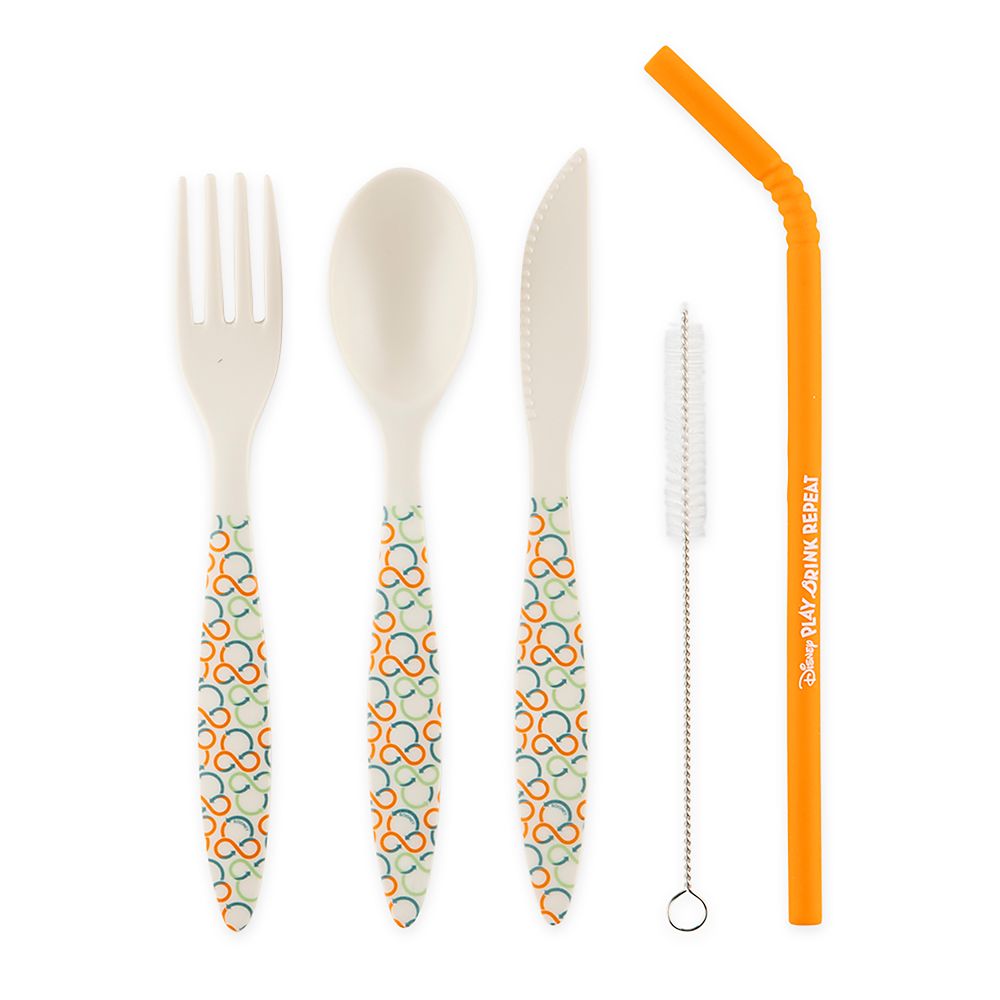 Mickey Mouse Repeatables Reusable Utensil and Straw Set