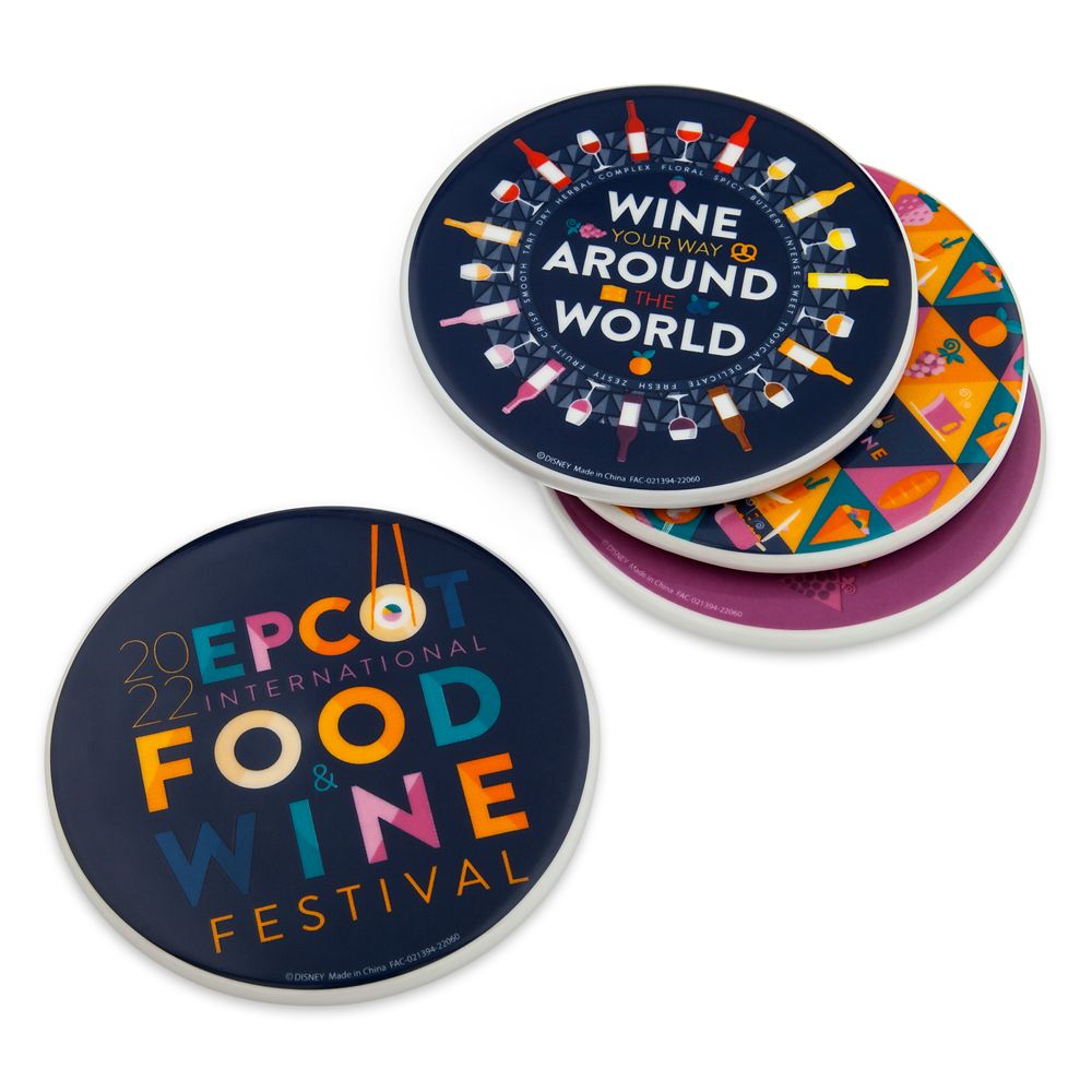 EPCOT International Food & Wine Festival 2022 Coaster Set Official shopDisney