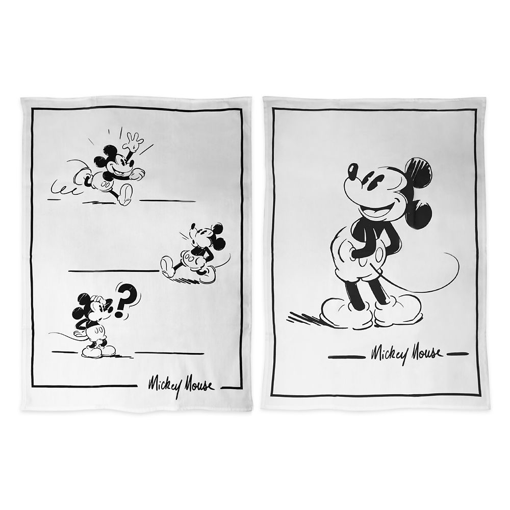 Mickey Mouse Black and White Kitchen Towel Set is available online
