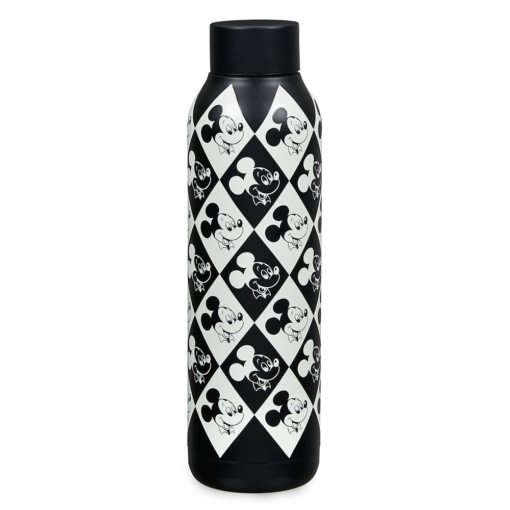 Mickey Mouse Black and White Grid Stainless Steel Water Bottle