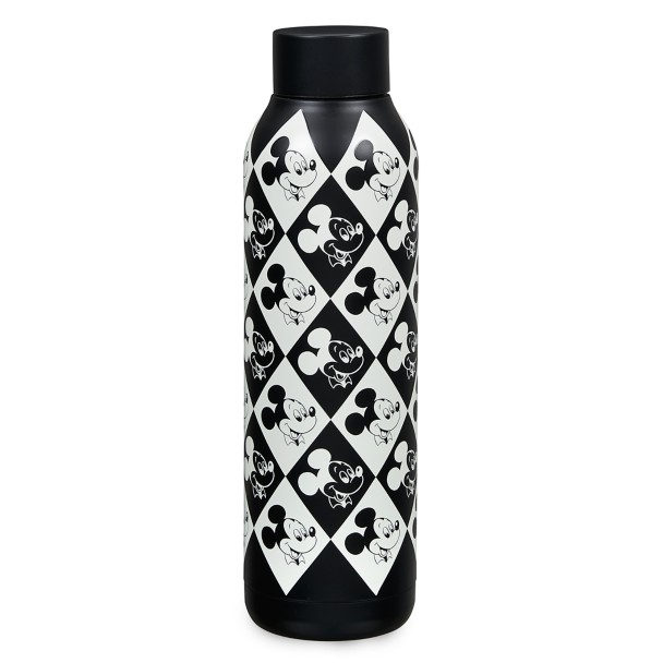 Mickey Mouse Black and White Grid Stainless Steel Water Bottle