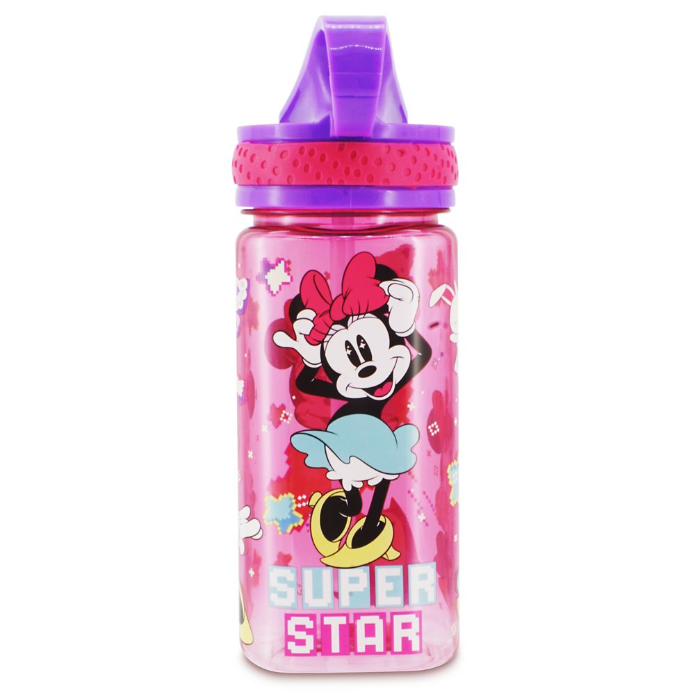 Minnie Mouse Water Bottle with Built-In Straw