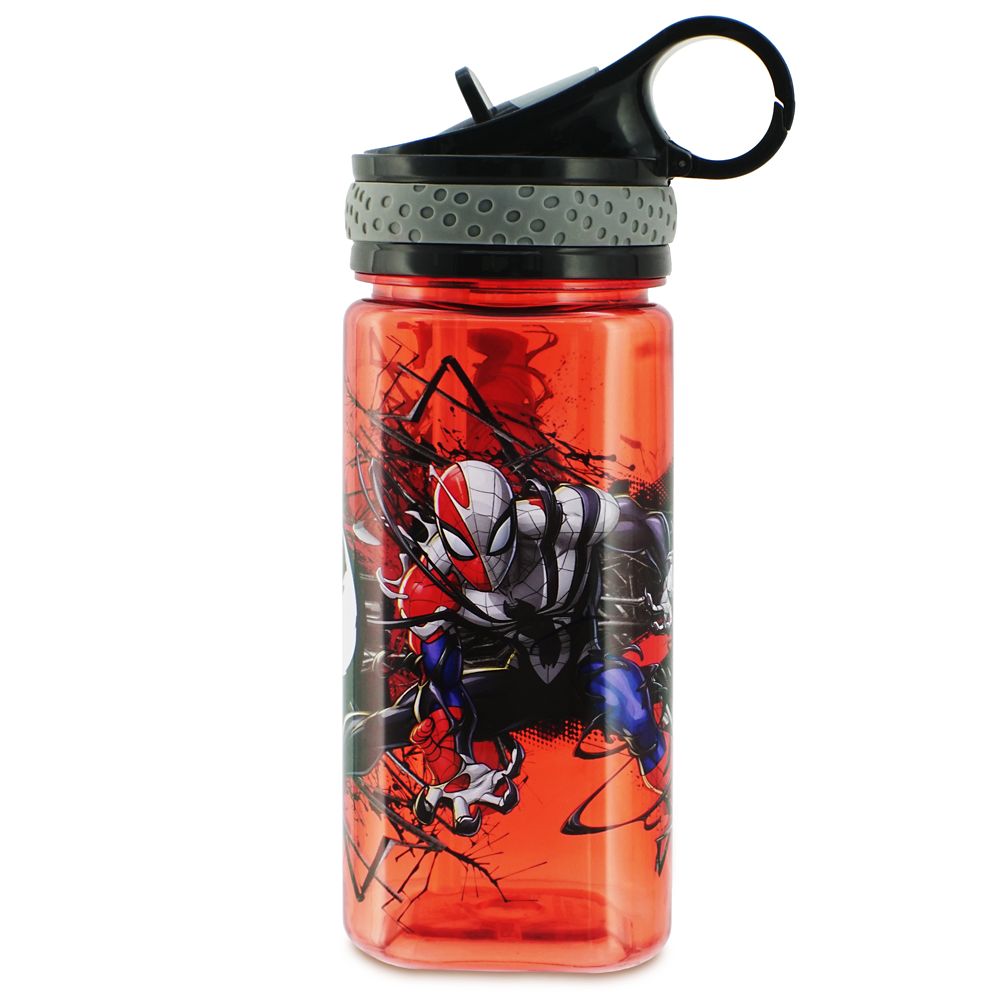 Spider-Man Water Bottle with Built-In Straw