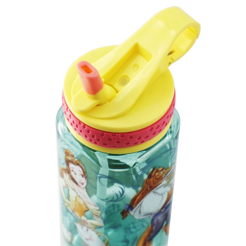 Beauty and the Beast Water Bottle with Built-In Straw