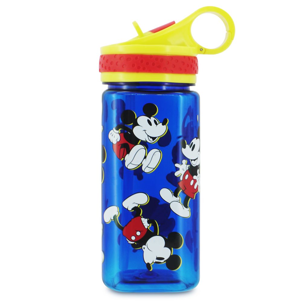 Mickey Mouse Water Bottle with Built-In Straw