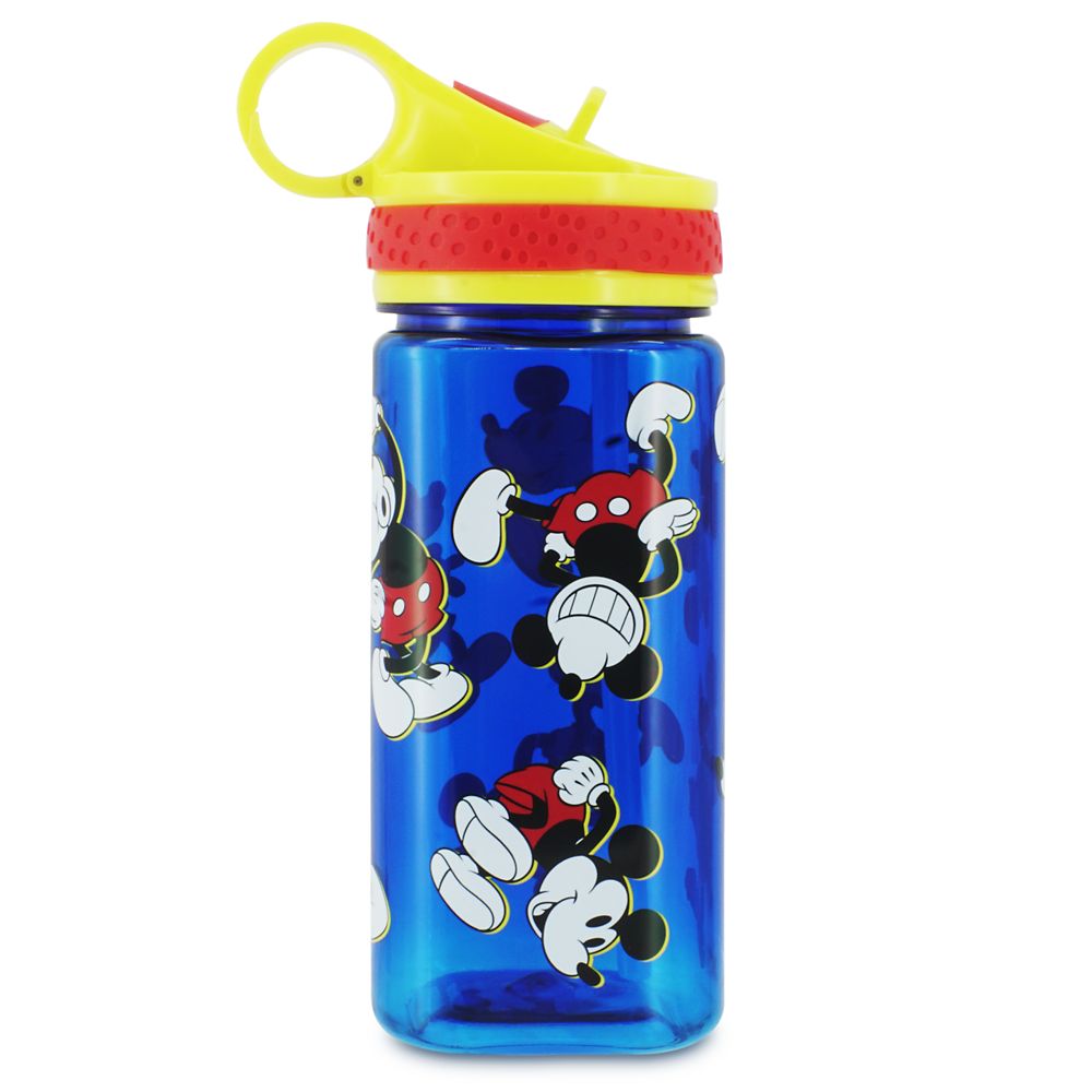 Mickey Mouse Water Bottle with Built-In Straw