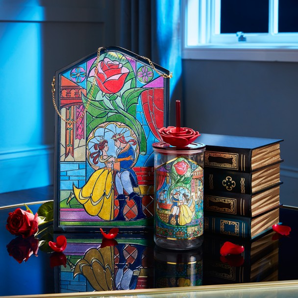 Disney Beauty and the Beast Glass Tumbler with Straw