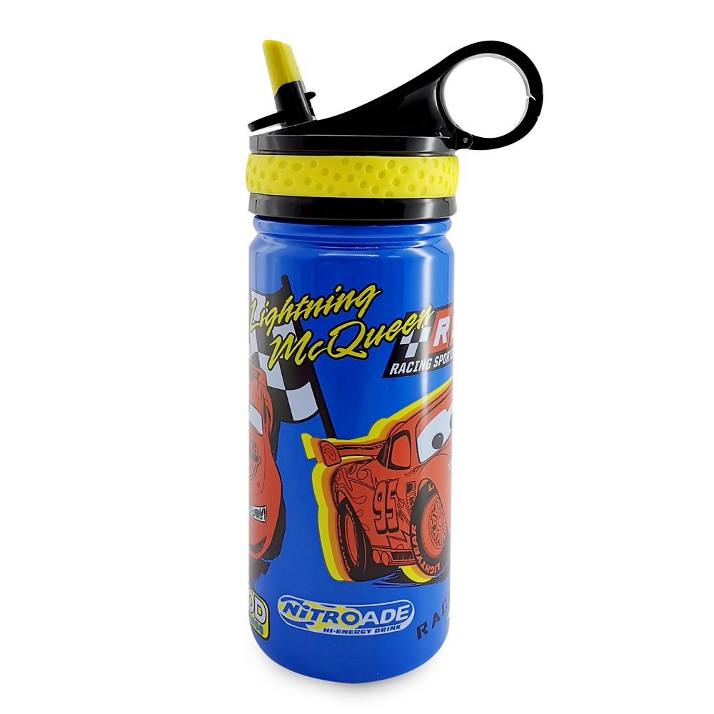 Lightning McQueen Steel Water Bottle with Built-In Straw – Cars