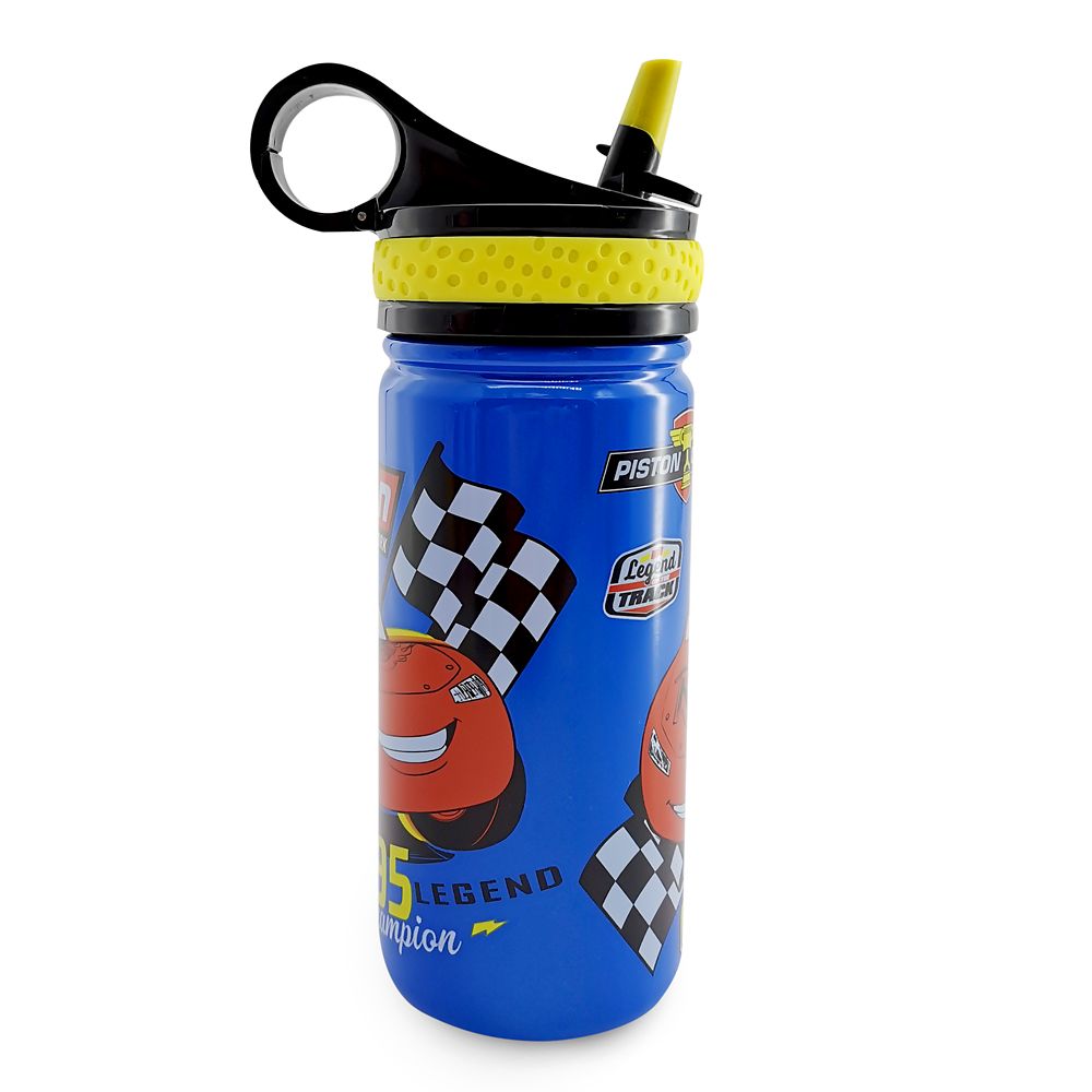 Lightning McQueen Steel Water Bottle with Built-In Straw – Cars