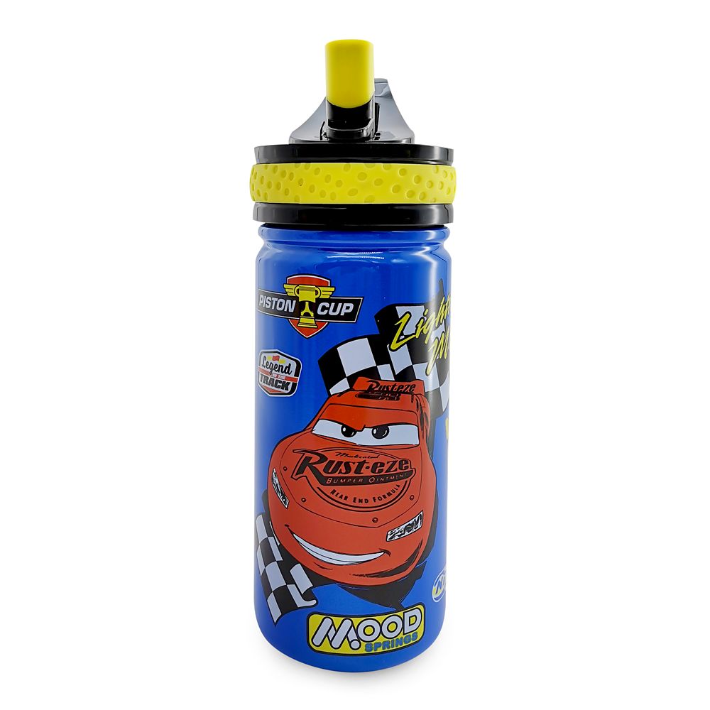 Lightning McQueen Steel Water Bottle with Built-In Straw – Cars