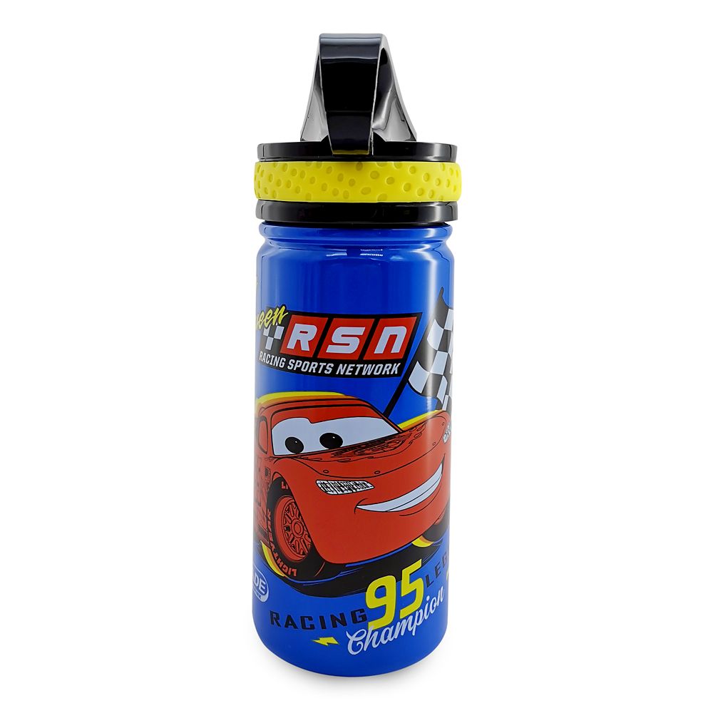 Lightning McQueen Steel Water Bottle with Built-In Straw – Cars