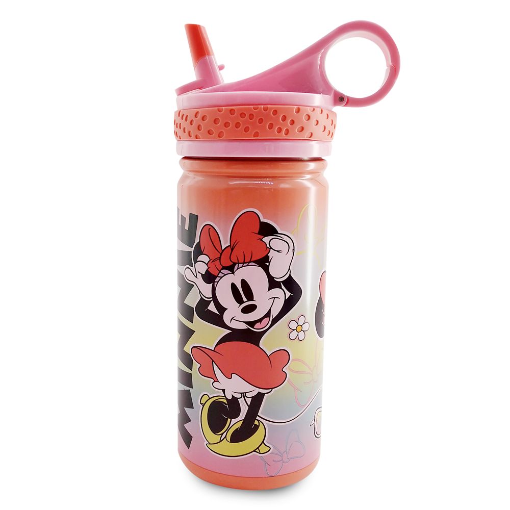 Minnie Mouse Stainless Steel Water Bottle with Built-In Straw